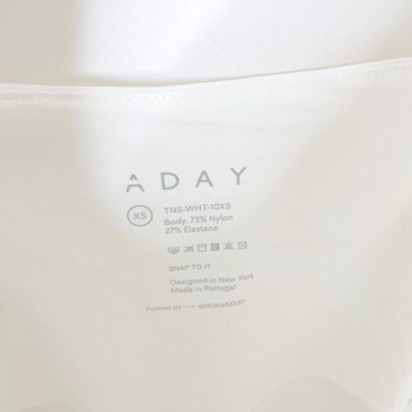 A Day Snap To It Tank Top White Silky V Neck Snap Straps Size XS - Picture 6 of 8